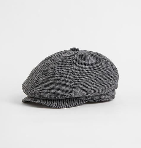 Men Grey Self Design Wool-Blend Flat Cap